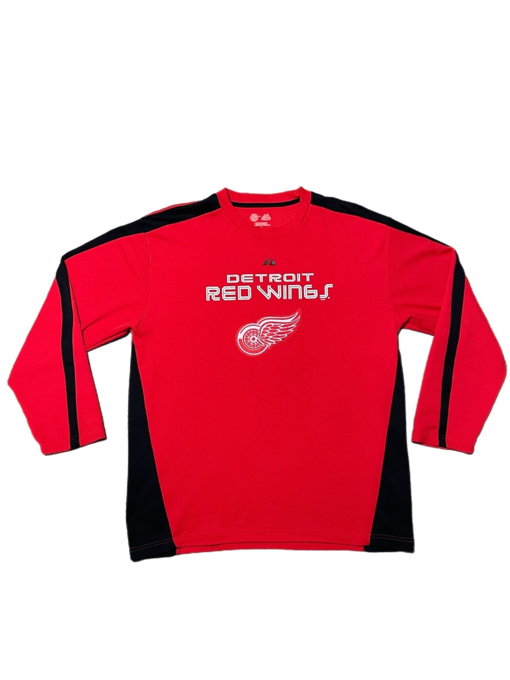 NHL Detroit Red Wings Embroidered Long-Sleeve Jersey Shirt